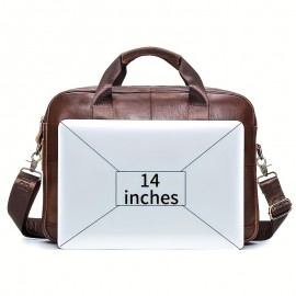 Men's Genuine Leather Tote Bag - Large Capacity, Multifunctional Briefcase with Adjustable Shoulder Strap, Durable First Layer Cowhide, Brown Multi-Compartment Design for Business Trips & Daily Commute, Daily Commute Bag | Multifunctional Design | Quality Leather Craftsmanship