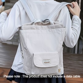 Adjustable Strap Laptop Backpack - Durable Nylon, Zipper Closure, Multiple Compartments, Casual Style, High School Backpack, Casual Backpack | Adjustable Strap Bag | Zippered Backpack